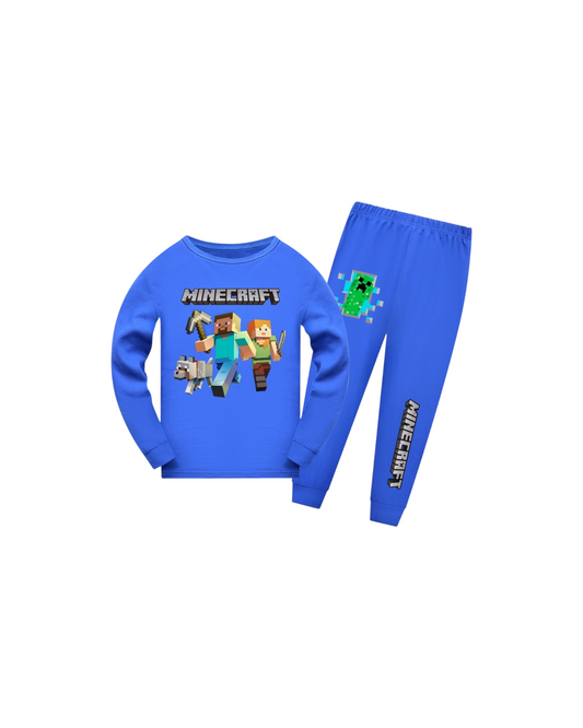 Boys' Minecraft Patterned Long-Sleeved Pyjama Set