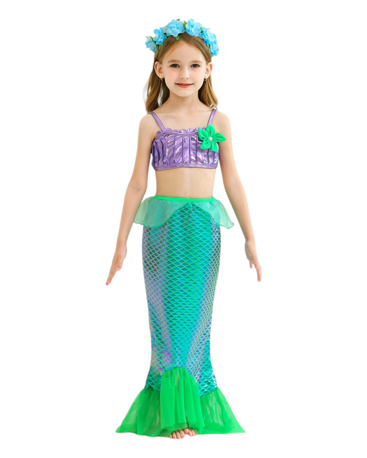 Three-Piece Mermaid Swimsuit with Tail
