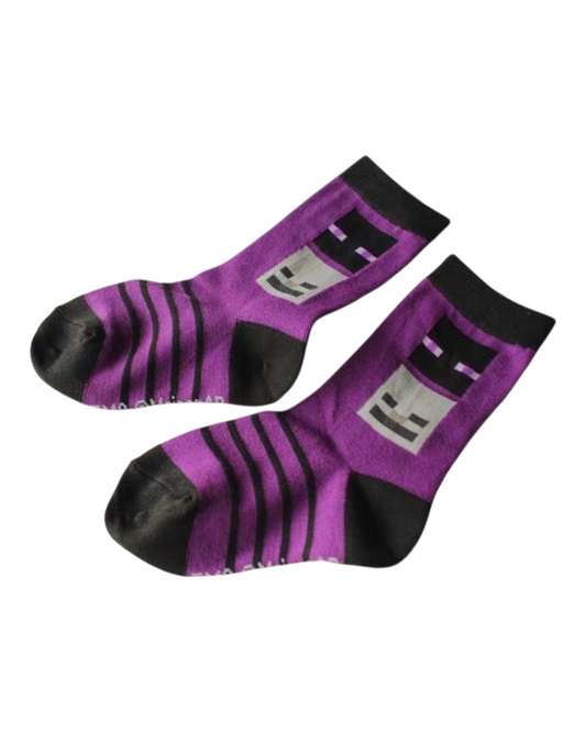 Girls' Purple Minecraft Socks