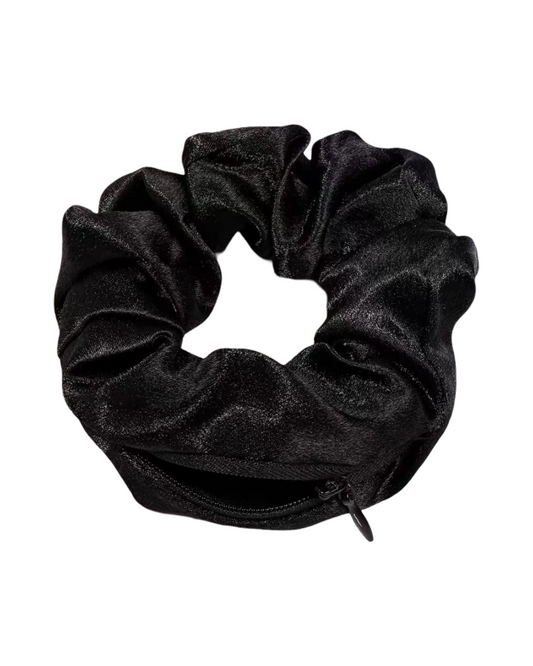 Secret Pocket Scrunchie Hair Bands – Velvet Elastic Hair Ties, Travel Wristlet and Key Holder