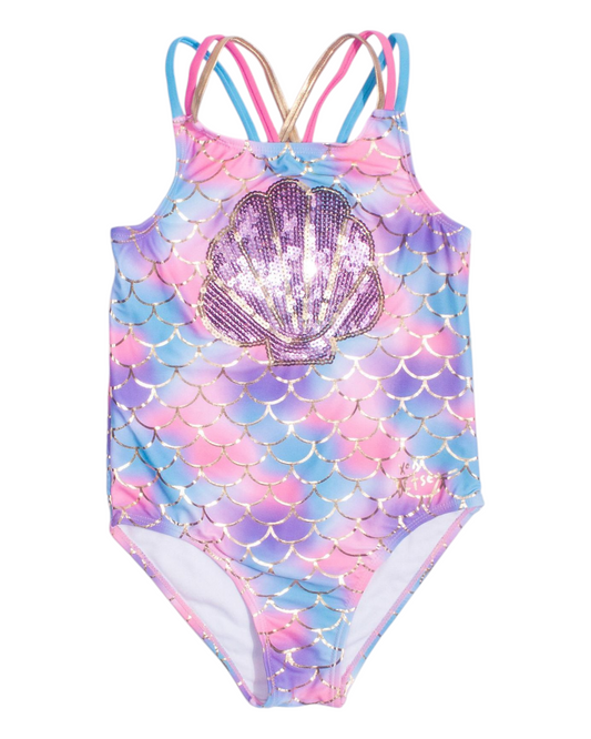 Scale Patterned One-Piece Swimsuit