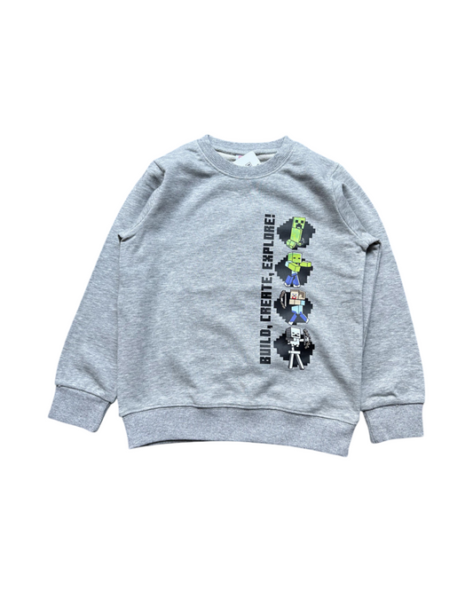 Long Sleeve Cotton Kids Gaming Print Crewneck Sweatshirt