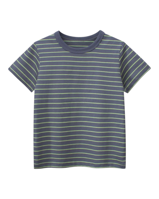 Striped 100% Cotton Crew Neck T-Shirt