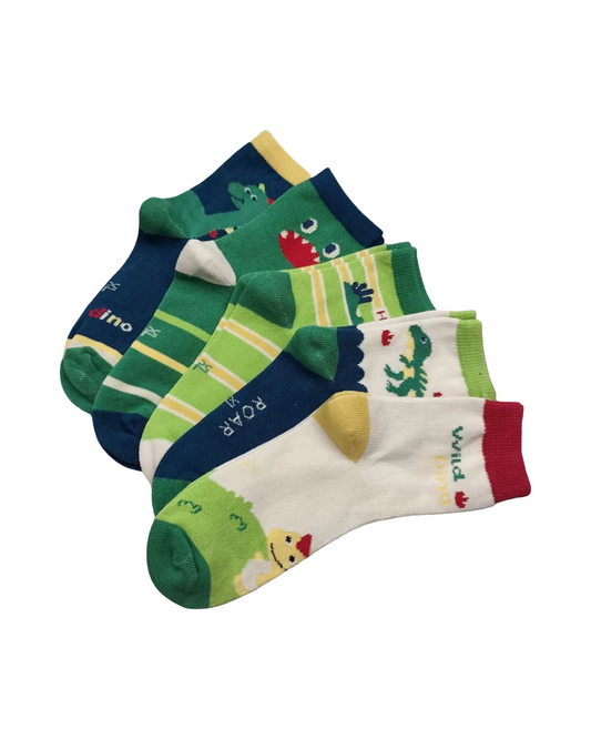 Dinosaur Pattern Cotton Socks 5PCS Pack