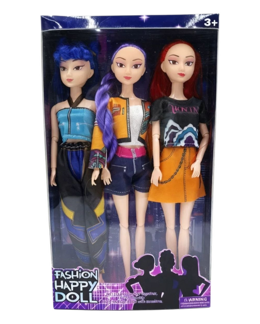 3pcs K-POP Demon Hunter Girl Group Dolls 30cm