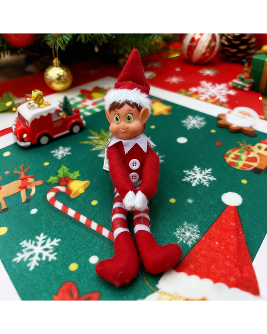 30cm Christmas Elf Shelf Sitter Figurines - Festive Holiday Table Decor & Xmas Room Ornaments