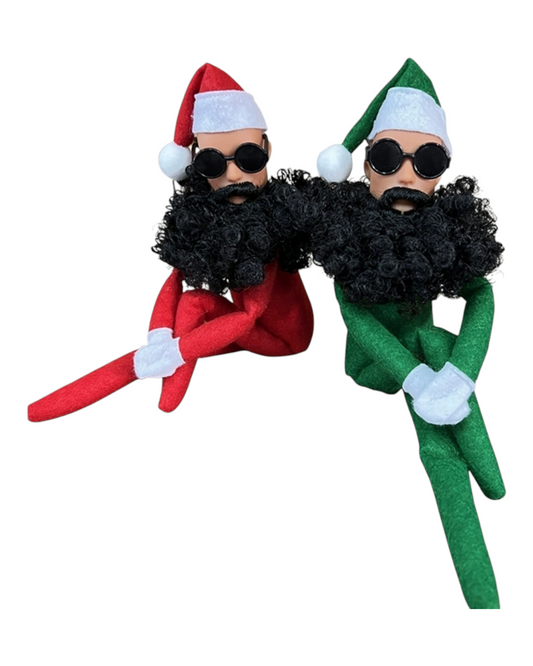 Bearded Christmas Elf On The Shelf Doll with Sunglasses