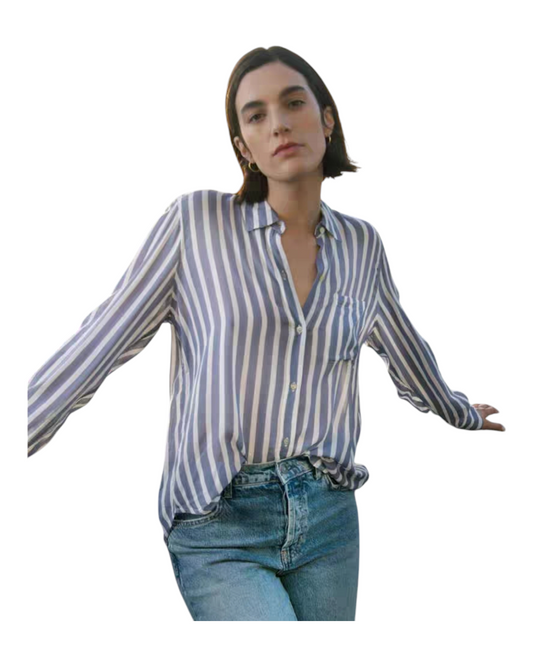 Women's Striped Button-Up Light-Weight Shirt