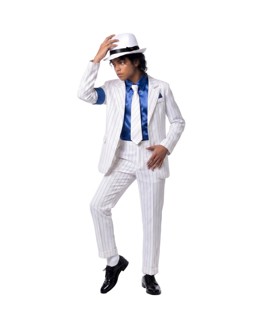 Iconic Pop Star White Suit 5-Piece Cosplay Costume Set
