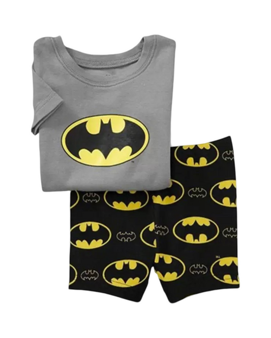 Superhero Patterned Boys' Short-Sleeved Pyjama Set