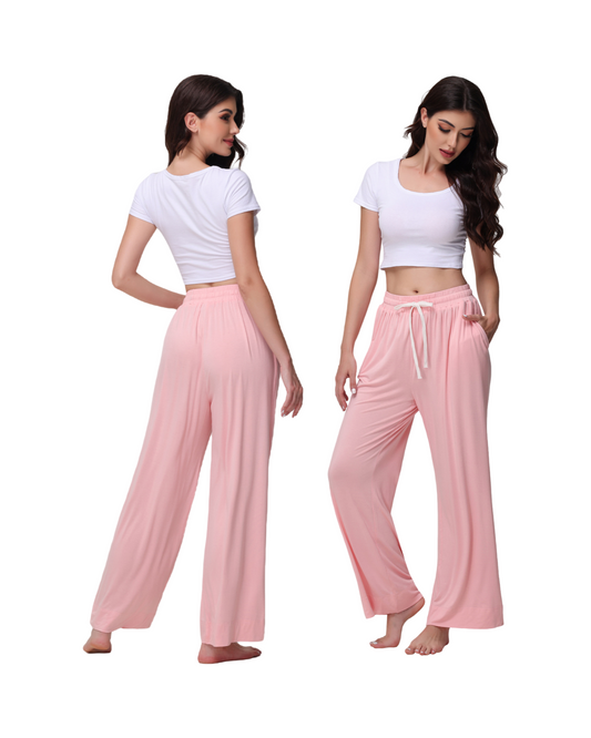 Relaxed-Fit High-Waisted Wide-Leg Lounge Pants for Women