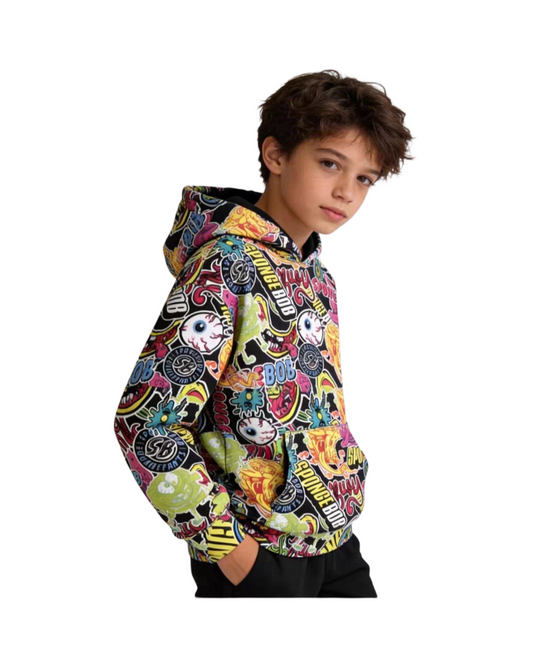 Kids SpongeBob Inspired Graphic Zip-Up Hoodie
