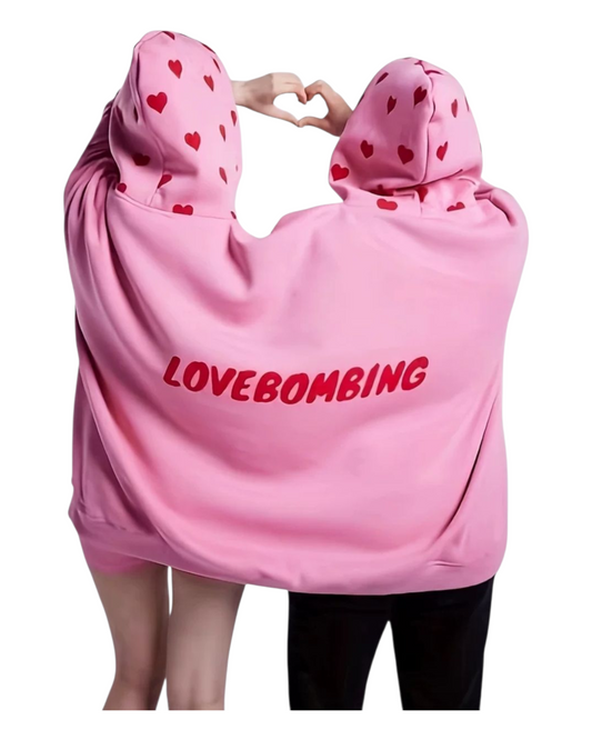 Couples' Oversized Pink Hooded Sweatshirt