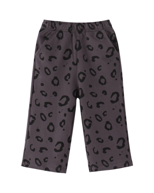 Casual Leopard Pattern Cotton Pants Girls Comfort Stretch Trousers