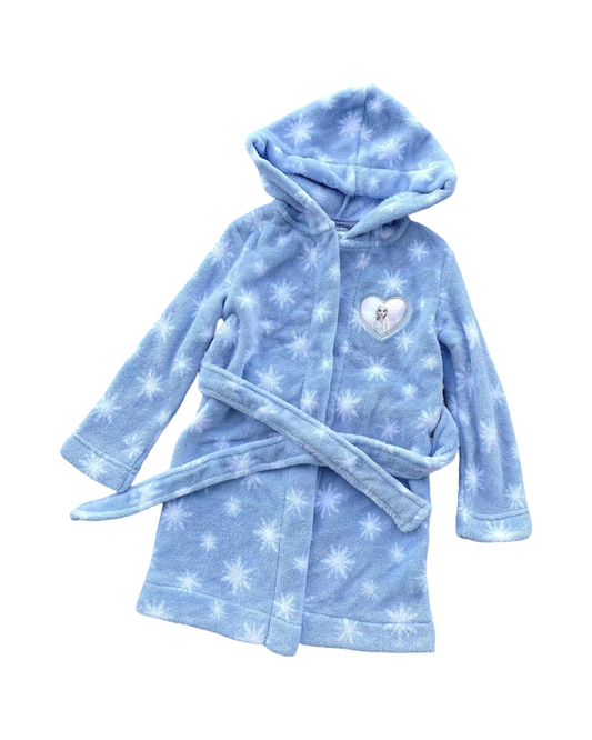Frozen Inspired Plush Fleece Hooded Bathrobe for Girls – Princess Elsa Graphic Soft Winter Sleepwear