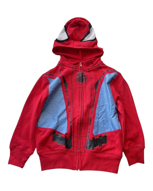 Zip-Up Hooded Jacket with Spiderman Design