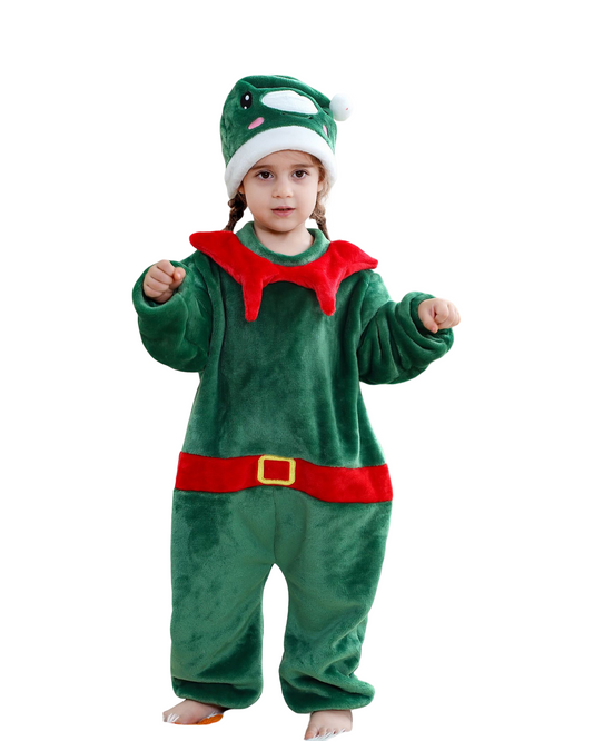 Festive Christmas Elf Outfit – Kids Holiday Costume Set for Kids