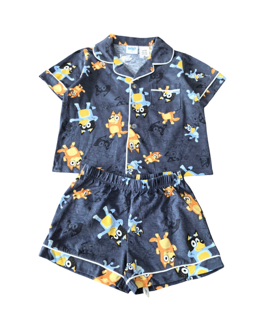 Animated Dog Print Short-Sleeve Pyjama Sleepwear Set