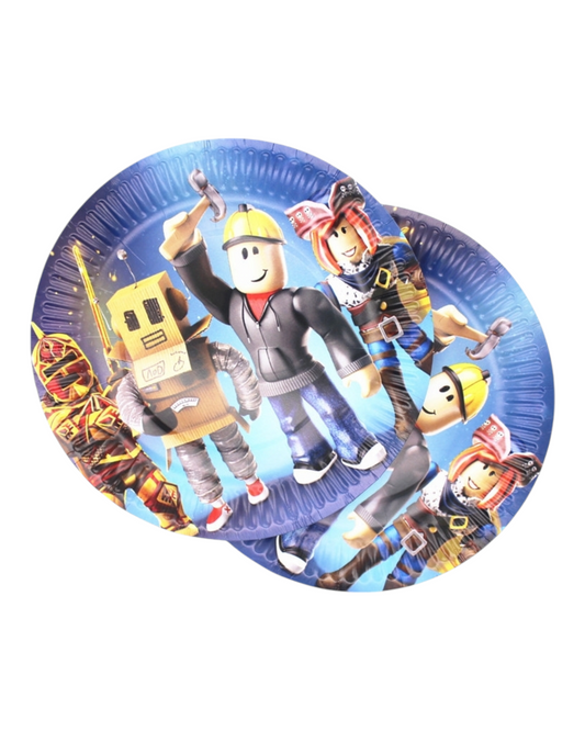 Blue Roblox Patterned Party Cutlery Set