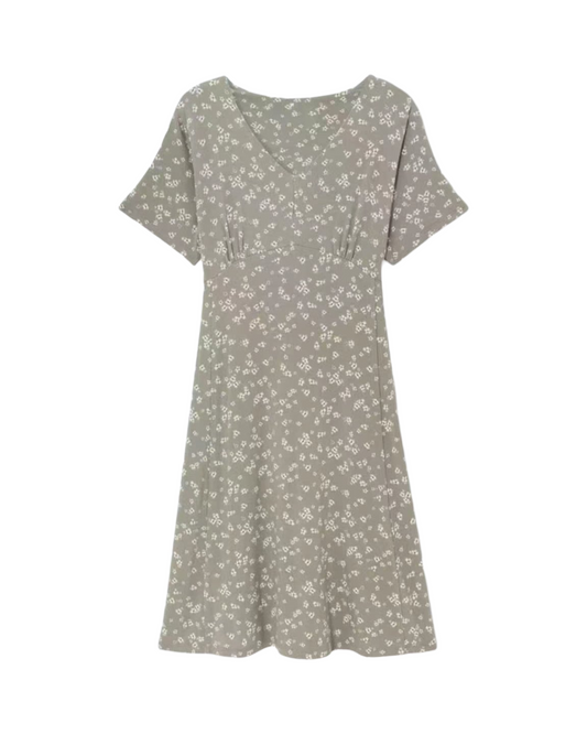 Floral Print Cottagecore Dress - Short Puff Sleeve
