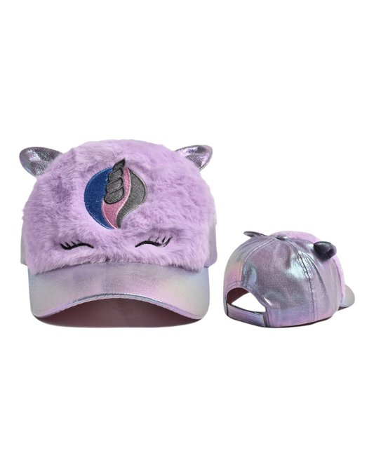 Girls' Fluffy Cap with Animal Design