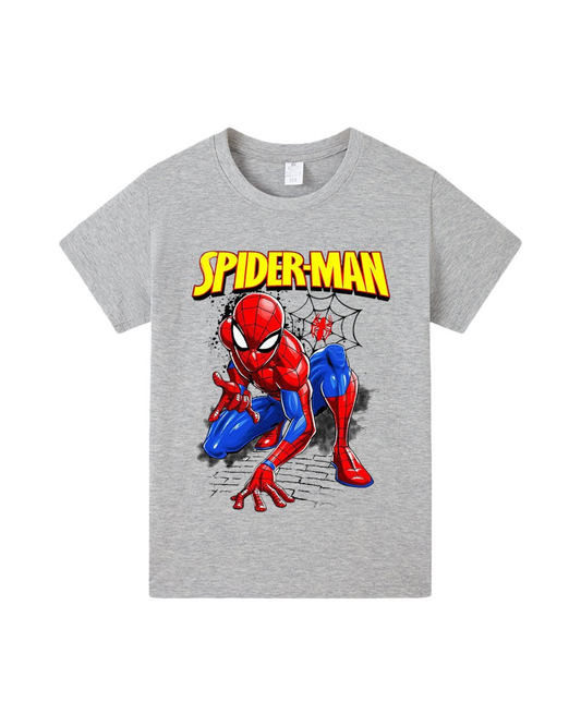 Spiderman Graphic T-Shirt Kids Short Sleeve Round Neck Cartoon Tee