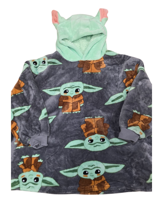 Fluffy with Baby Yoda Pattern Oodie