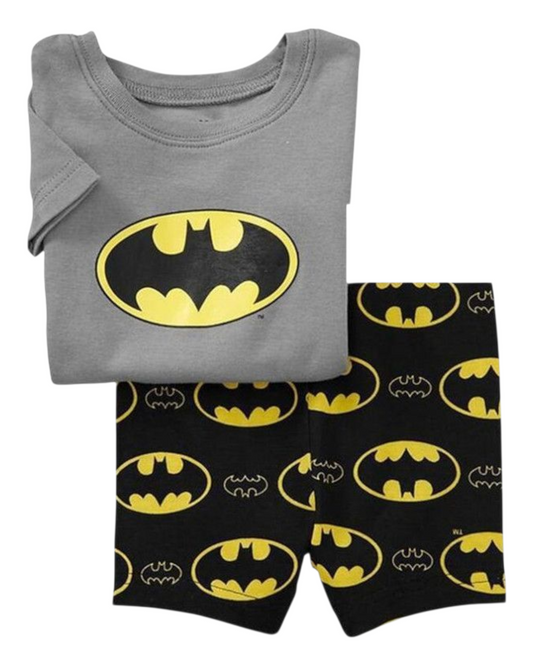 Superhero Patterned Boys' Short-Sleeved Pyjama Set