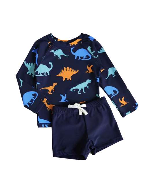 Boys' dinosaur swimwear set