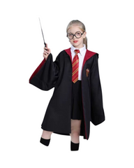 Hermione Ginger Cosplay Costume Set with Robe and Accessories for Girls and Women