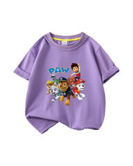 Cotton Kids' Cartoon Rescue Pup Graphic Print Short-Sleeve T-Shirt