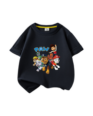 Cotton Kids' Cartoon Rescue Pup Graphic Print Short-Sleeve T-Shirt