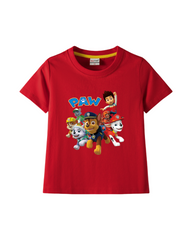 Cotton Kids' Cartoon Rescue Pup Graphic Print Short-Sleeve T-Shirt