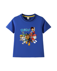 Cotton Kids' Cartoon Rescue Pup Graphic Print Short-Sleeve T-Shirt