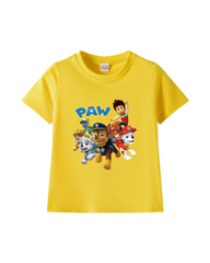 Cotton Kids' Cartoon Rescue Pup Graphic Print Short-Sleeve T-Shirt