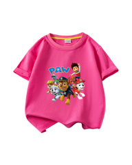 Cotton Kids' Cartoon Rescue Pup Graphic Print Short-Sleeve T-Shirt