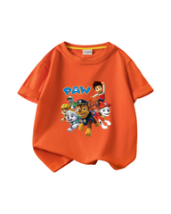 Cotton Kids' Cartoon Rescue Pup Graphic Print Short-Sleeve T-Shirt