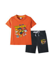 Rescue Pups Graphic Kids Cotton Short Sleeve T-Shirt and Shorts Set