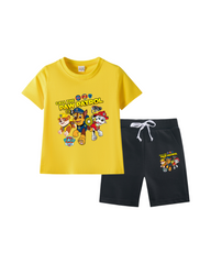 Rescue Pups Graphic Kids Cotton Short Sleeve T-Shirt and Shorts Set