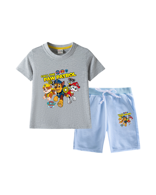 Rescue Pups Graphic Kids Cotton Short Sleeve T-Shirt and Shorts Set