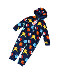 Plush Fleece Character Hooded Bathrobe and Pajama Set for Boys