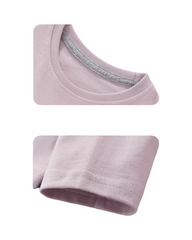 Long-Sleeve Cotton Graphic Tee with Rabbit Pocket