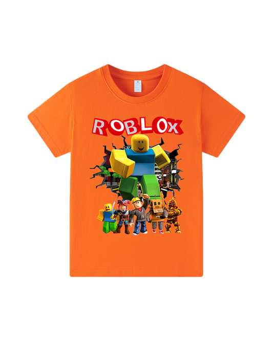 Video Game Graphic Print Short-Sleeve Kids Cotton T-Shirt