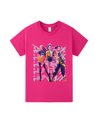 Kpop Cotton T-Shirt for Girls with Graphic Print