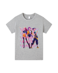 Kpop Cotton T-Shirt for Girls with Graphic Print