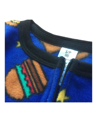 Gaming Controller & Fast Food Fleece One-Piece Loungewear Pajama