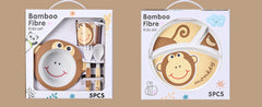 Five-Piece Kids' Animal Tableware Set
