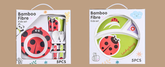 Five-Piece Kids' Animal Tableware Set
