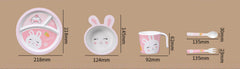 Five-Piece Kids' Animal Tableware Set