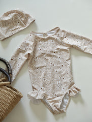 Long-Sleeved Swimsuit with cap